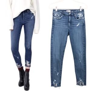 AGOLDE Sophie High Rise Skinny Crop Jeans Distressed Stretch Women's Size 28